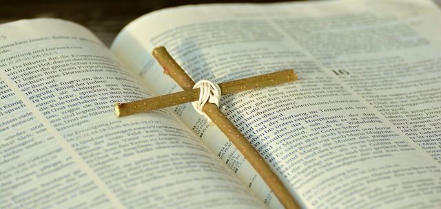 Bible with cross