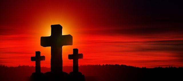 Cross at sunset